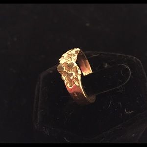 14K 10K Yellow Gold Hammered Nugget Ring Size 5.5